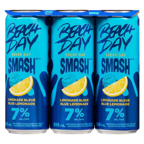 Beach Day Every Day Smash Alcoholic Malt Beverage Blue Lemonade 6 x 355 ml (cans)