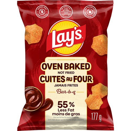Lay's Oven Potato Chips Baked Bar-B-Q Flavoured 177 g