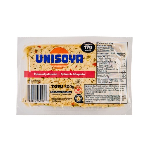 Unisoya Tofu Spinach Jalapeno 300 g