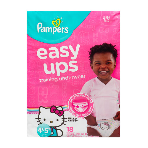 Pampers Easy Ups Girls Size 4T-5T Training Pants 19 ct Pack, Diapers &  Training Pants