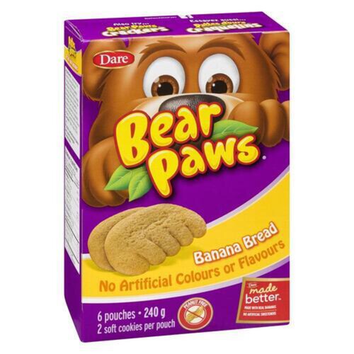 Dare Bear Paws Peanut-Free Cookies Banana Bread 240 g