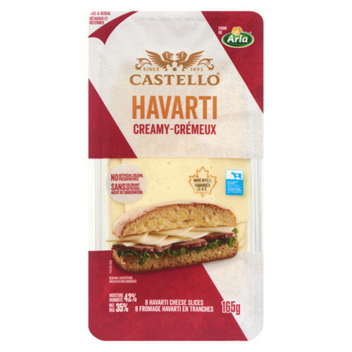 Castello Sliced Cheese Havarti Creamy 8 Slices 165 g