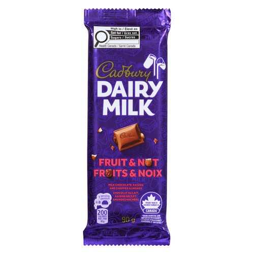 Cadbury Dairy Milk Chocolate Bar Fruit & Nut Raisins & Almonds 90 g