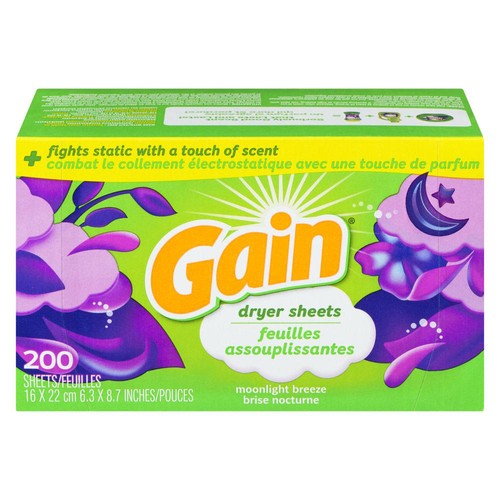 Gain Dryer Sheets Moonlight Breeze 200 Count