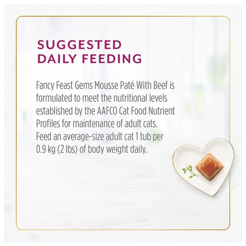 Fancy Feast Gems Wet Cat Food Mousse Paté With Beef 2 x 57 g