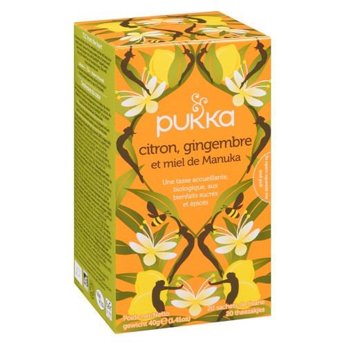 Pukka Organic Herbal Tea Lemon Ginger & Manuka Honey 20 Tea Bags