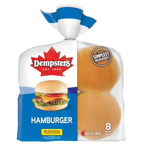 Dempster's Hamburger Buns Original 8 Pack 448 g