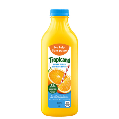 Tropicana Orange Juice Low Sugar No Pulp 1.36 L (bottle)