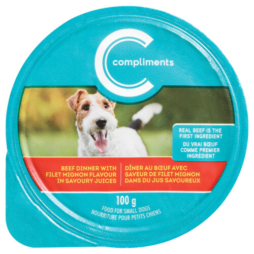 Compliments Wet Dog Food For Small Dogs Beef Filet Mignon 100 g