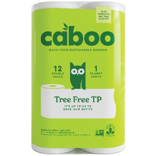 Caboo Bathroom Tissue Rolls 2-Ply 12 Rolls x 300 Sheets