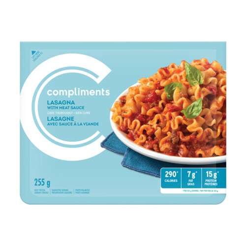 Compliments Balance Frozen Entree Lasagna With Meat Sauce 255 g