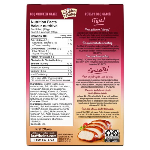 Kraft Shake 'N Bake Coating Mix Bbq Chicken Glaze 184 g