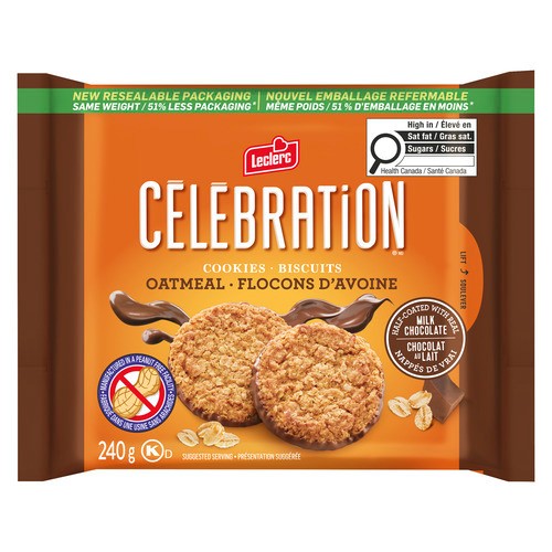 Leclerc Celebration Oatmeal Cookie Milk Chocolate 240 g