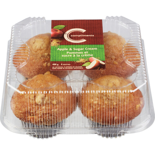 Compliments Muffins Apple & Sugar Cream 4 x 100 g (frozen)