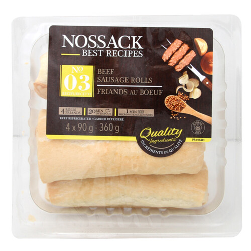 Nossack Gourmet Beef Sausage Rolls 360 g