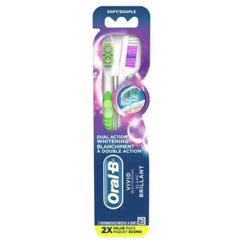 Oral-B Vivid Whitening Toothbrushes Soft 2 Pack