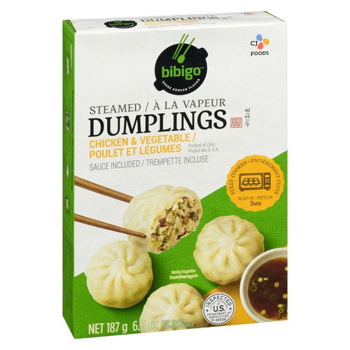 Bibigo Frozen Steamed Dumplings Chicken & Vegetable 187 g