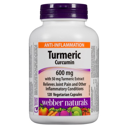 Webber Naturals Anti Inflammation 600 mg Turmeric Curcumin 120 Capsules