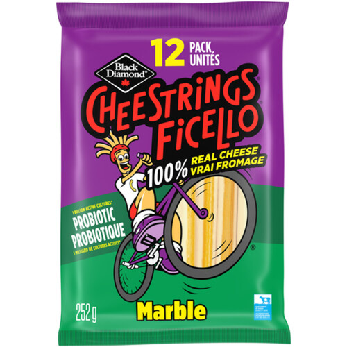 Black Diamond Cheestrings Cheese Snack Marble 12 Pack 252 g