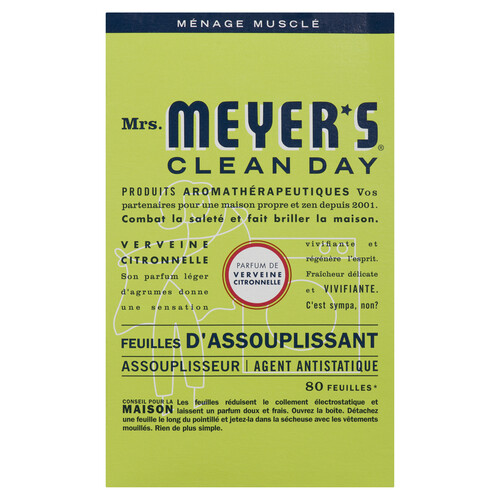 Mrs. Meyer's Clean Day Dryer Sheets Lemon Verbena 80 EA