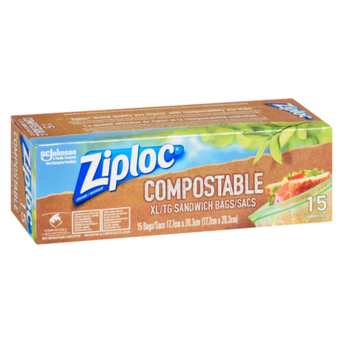 Ziploc Compostable Sandwich Bags XL 15 Bags