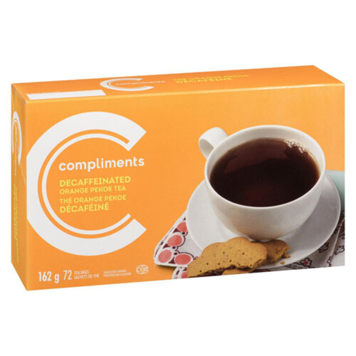 Compliments Orange Pekoe Tea Decaffeinated 72 Tea Bags