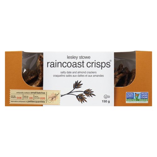 Lesley Stowe's Crackers Raincoast Crisps Salty Date & Almond 150 g