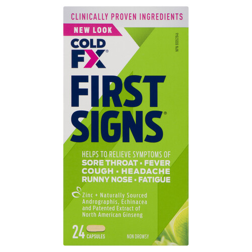 Cold-FX First Signs Flu Relief Cold Medicine 24 Capsules 1EA