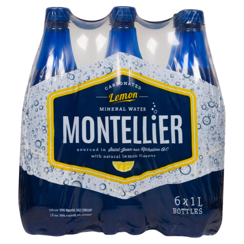 Montellier Carbonated Water Lemon 6 x 1 L (bottles)