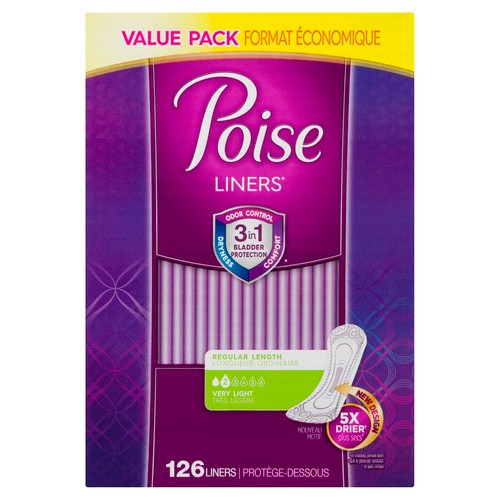 Poise Liners Regular Length Very Light 126 Count