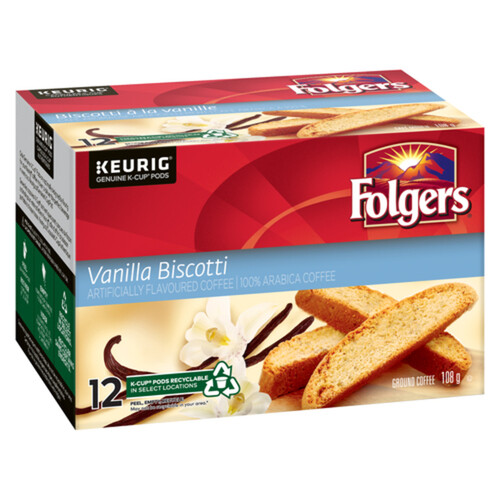 Folgers Coffee Pods Vanilla Biscotti 12 K-Cups 108 g