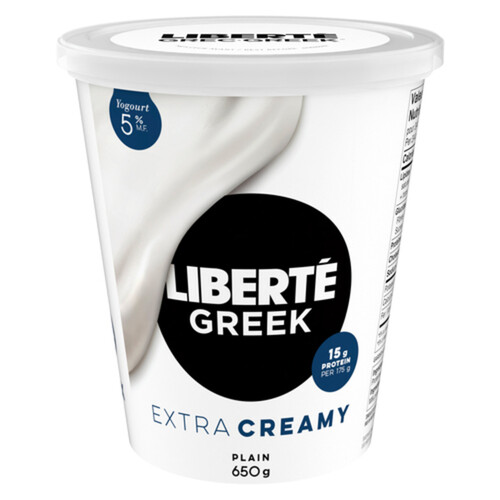 Liberté Greek 5% Extra Creamy Yogurt Plain High Protein 650 g