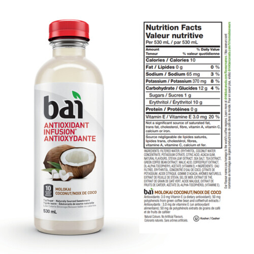 Bai Antioxidant Infusion Molokai Coconut 530 ml (bottle)