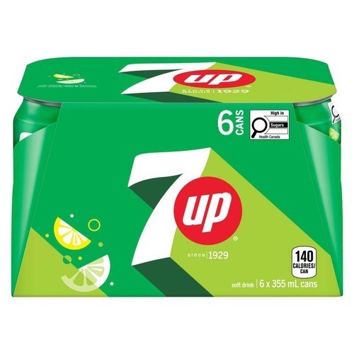 7Up Soft Drink Lemon Lime 6 x 355 ml (cans)