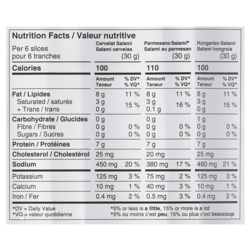 Freybe Gluten-Free Salami Cervelat Parmesano Hungarian 100 g