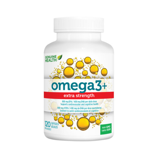 Genuine Health Omega3+ Extra Strength Softgels 120 Count