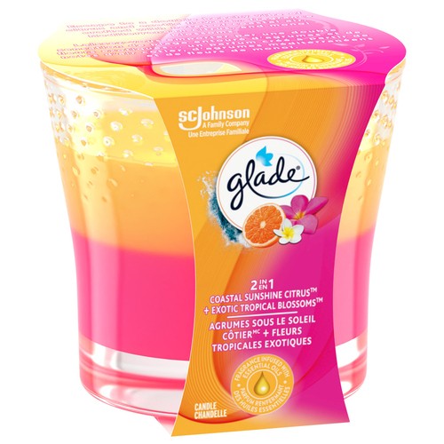 Glade 2 In 1 Candle Coastal Sunshine Citrus Exotic Tropical Blossoms 1 EA