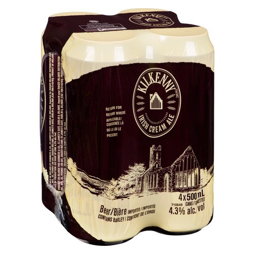 Kilkenny Beer 4.3% Alcohol Cream Ale 4 x 500 ml (cans)