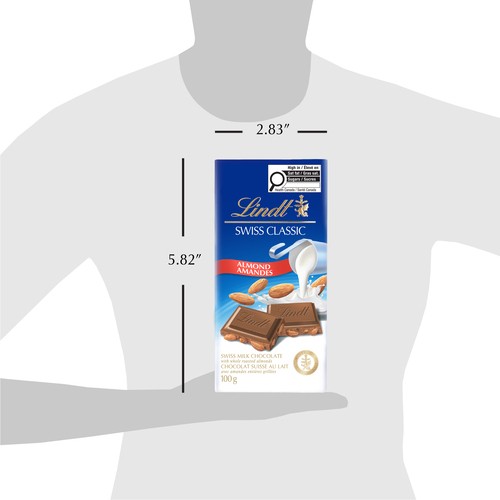 Lindt Swiss Classic Milk Chocolate Bar Almond 100 g