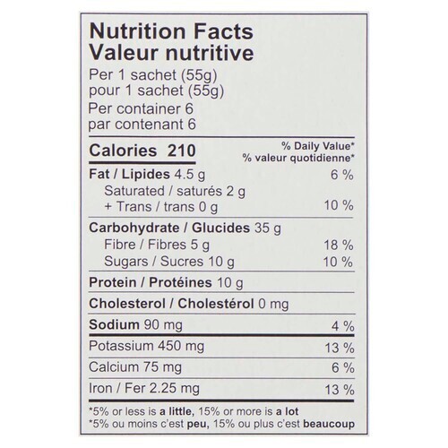 One Degree Organic Foods Gluten-Free Protein Instant Oatmeal Coconut Chia Sprouted 330 g