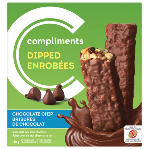 Compliments Dipped Granola Bars Chocolate Chip 156 g