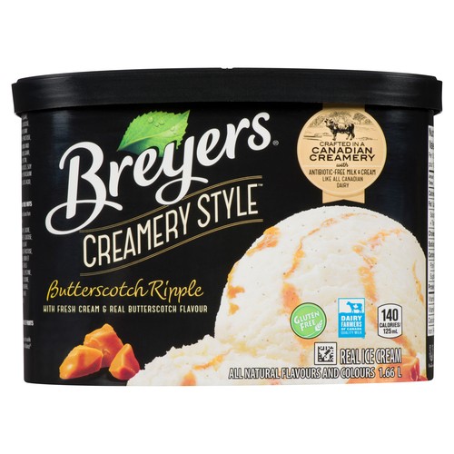 Breyers Gluten-Free Ice Cream Creamery Style Butterscotch Ripple 1.66 L