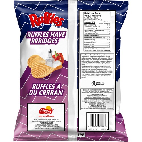 Ruffles Potato Chips All Dressed Flavoured 130 g