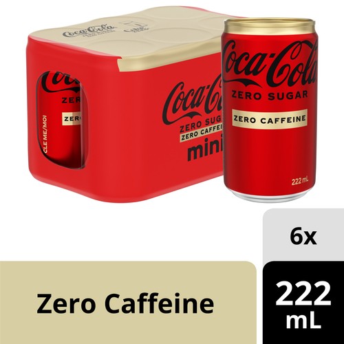 Coca-Cola Zero Sugar Zero Caffeine Soda Mini 6 x 222 ml (cans)
