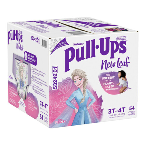 Huggies Pull-Ups Training Pants For Girls New Leaf Size 3T-4T 54 Count