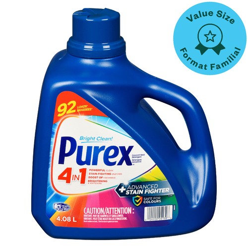Purex Liquid Laundry Detergent 4 In 1 Advanced Stain Fighter 92 Loads 4.08 L