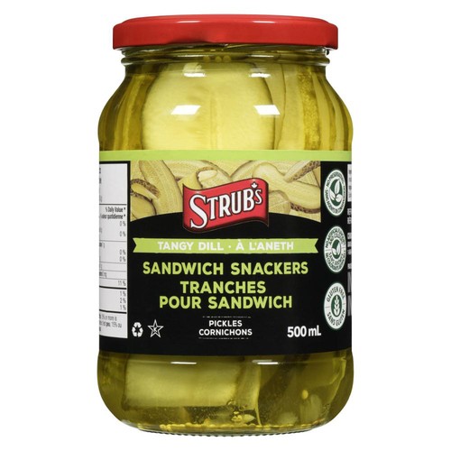 Strub's Sandwich Snacker Pickles Tangy Dill 500 ml