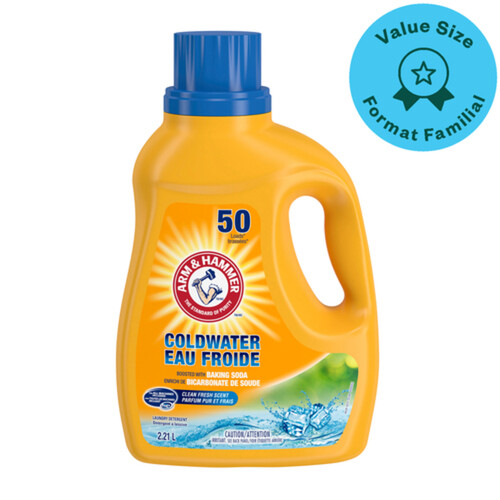 Arm & Hammer Liquid Laundry Detergent Cold Water Clean Fresh Value Size 2.21 L
