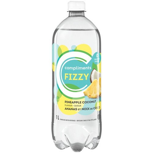 Compliments Sparkling Water Fizzy Pineapple Coconut 1 L (bottle)