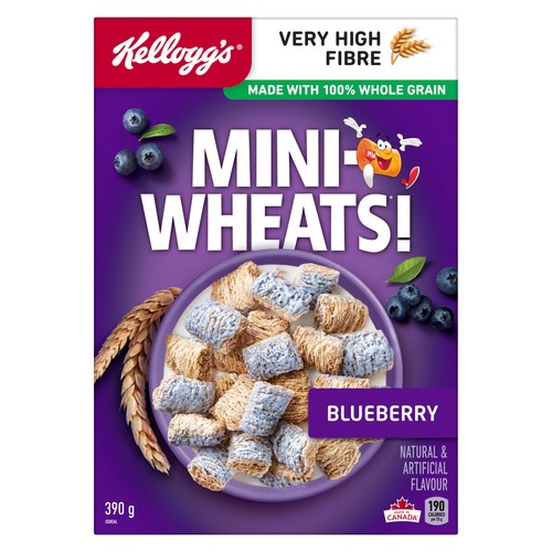 Kellogg's Mini Wheats Cereal Blueberry 390 g